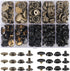 200 Pieces (50 Sets) 15MM Snap Fastener Kit 5/8 inches (15mm) Snap Button Snaps for Leather Snaps and Fasteners for Leather Stainless Snaps for Ba...