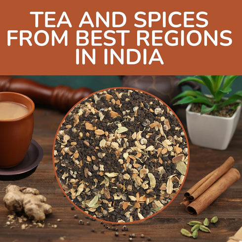 BREWIX, Masala Chai Tea Loose Leaf CTC TEA (50+ Cups, 3.53oz/100g) Strong Robust & Aromatic, All Natural | Blended with Exotic Spices | Ginger, Ci...