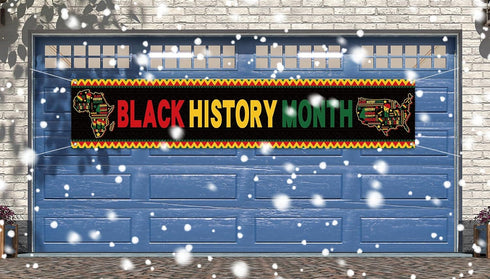 Nepnuser Black History Month Fence Banner Afro African American National Holiday Party Decorations Large Home Garden Yard Hanging Sign-1.6 * 8.2ft...