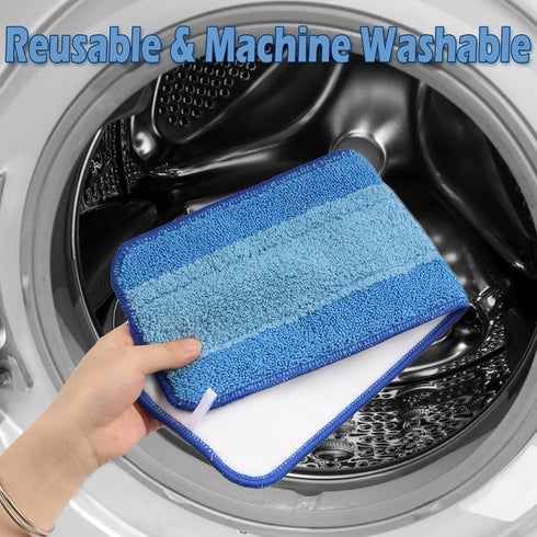 6 Pack Microfiber Cleaning Pad Mop Replacement Pad Compatible with Bona Mops - Reusable Hardwood Floor Cleaner Pads Refills Machine Washable - 18 ...