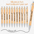 12 Pcs Motivational Quote Ballpoint Pen Bamboo Pens with Sayings Pens with Stylus Tip, Novelty Office Supplies Appreciation Gifts for Friends and ...