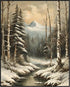 Posterizer 1 pcs-beautiful snowy scenary in winter -8-Landscape & Nature Art-GIft for Men Women Teens-Living Room Bedroom Decor- unframed wall art...