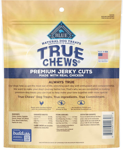 Blue Buffalo True Chews Premium Jerky Cuts Natural Dog Treats, Chicken 12 oz bag...
