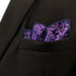 SHLAX&WING Geometric Patterned Purple Hanky Silk Pocket Square for Men Floral...