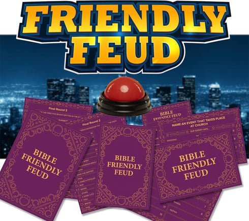 Bible Friendly Feud Game Set, Bible Game Supplies, Bible Games for Adults and Teens, Feud Quiz, Church Family Feud, Games for Church Group, Fun Ho...