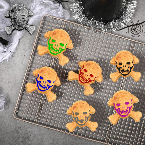 Skull Cake Mold, Halloween Skull Cake Pans, 6 Cavity Silicone Skull Baking Molds for Muffin, Cakelet, Jello, Pudding, Handmade Soap, Gelatin, Blac...