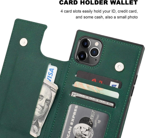 Bocasal Crossbody Wallet Case for iPhone 11 Pro Max Credit Card Holder PU Leather Kickstand Shockproof Detachable Cross Body Strap Lanyard Magneti...