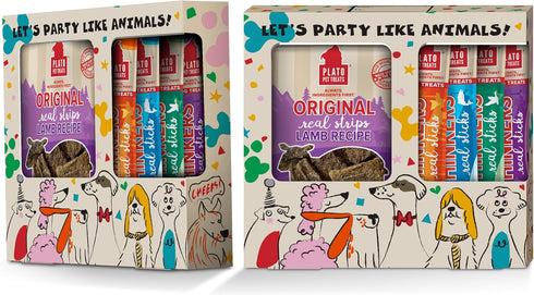 PLATO Pet Treats Air Dried Dog Treats Celebration Gift Box - Gifting for all Occasions - 5-count Dog Treats...