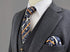 S&W SHLAX&WING Tie Sets for Men Dark Gray Neck Tie Brown Striped Extra Long Necktie with Pocket Square Set...