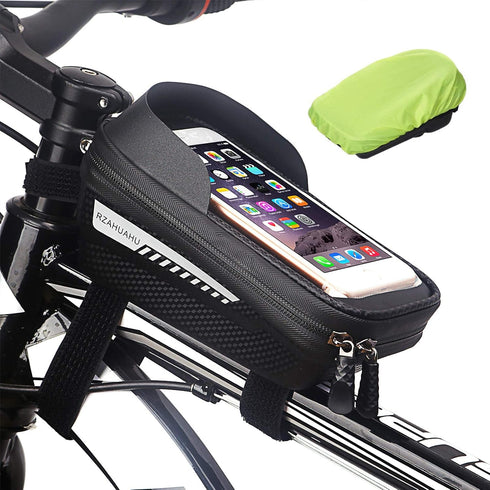 Bike Bag for Front Frame Bicycle Bag Waterproof Bike Phone Mount Top Tube Bag Bike Phone Case Holder Accessories Cycling Pouch Handlebar Bag with ...