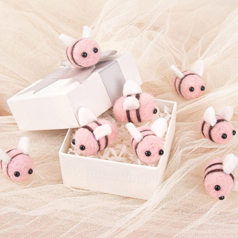 Framendino, 30 Pack Wool Felt Craft Balls Honey Bee for DIY Craft Jewelry Decoration...