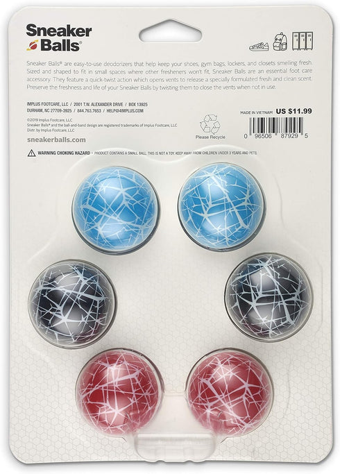 Sneaker Balls Scratch Sof Sole Shoe Eliminator & Remover, 3PK-Fresh, Clean Scent Blocks Odors-Twist-to-Activate, Colorful Designs, 6 Pack...