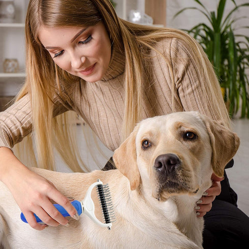 Ultimate Pet Dematting & Deshedding Set - 3 in 1 Grooming Tool Set - Dual Sided Undercoat Rake, Dematting Razor Comb & Detangling Pet Comb...