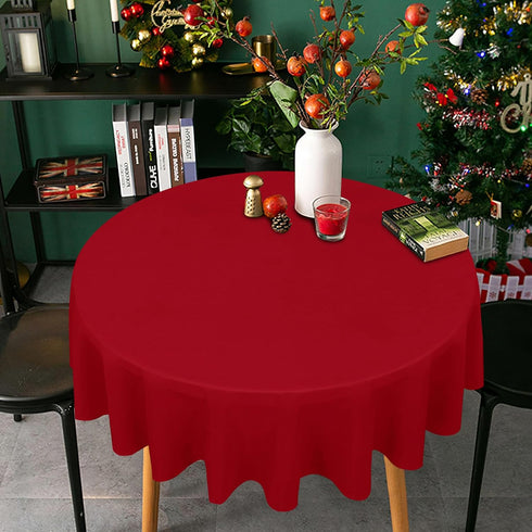 sancua Round Tablecloth - 60 Inch - Water Resistant Spill Proof Washable Polyester Table Cloth Decorative Fabric Table Cover for Dining Tables and...