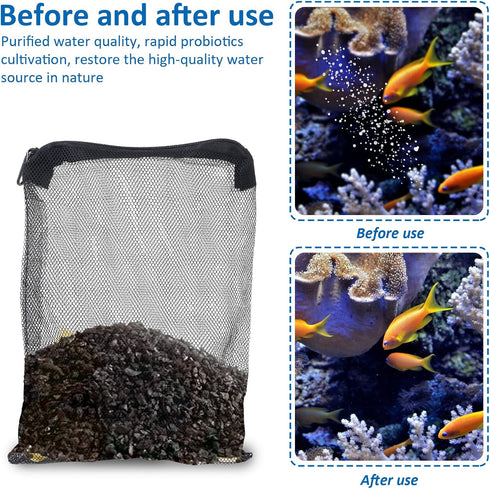 Giantree 10 Pcs Aquarium Filter Media Bags, Large Reusable Aquarium Media Bag Fish Tank Mesh Filter Bags with Zipper for Activated Carbon Ceramic ...