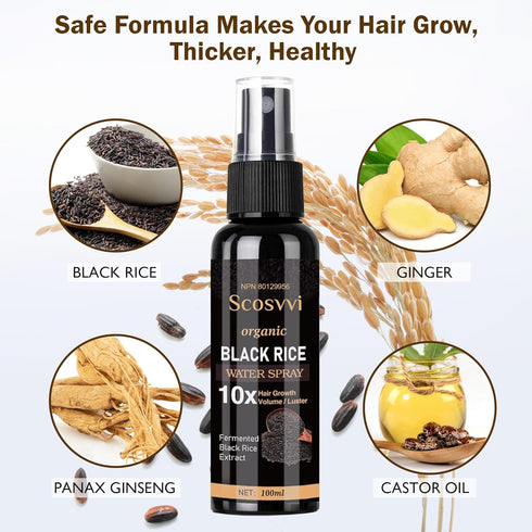 Rice Water For Hair Growth Serum: Hair Loss Treatments For Women And Men - For Dry Damaged Hair With Castor Oil Ginger And Fermented Rice - Hair G...