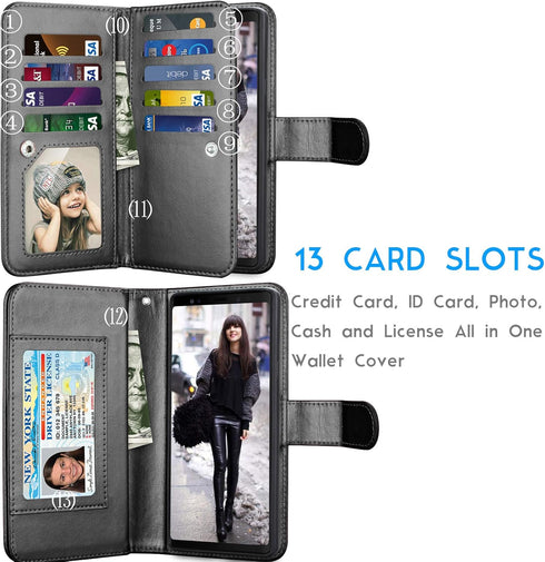 Tekcoo for Galaxy Note 9 Case, for Note 9 Wallet Case, PU Leather ID Cash Credit Card Slots Holder Carrying Folio Flip Cover [Detachable Magnetic ...