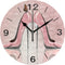 ALAZA Home Decor Butterfly High Heel Shoe Pink 9.5 inch Round Acrylic Wall Clock Non Ticking Silent Clock Art for Living Room Kitchen Bedroom(Blac...