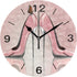 ALAZA Home Decor Butterfly High Heel Shoe Pink 9.5 inch Round Acrylic Wall Clock Non Ticking Silent Clock Art for Living Room Kitchen Bedroom(Blac...
