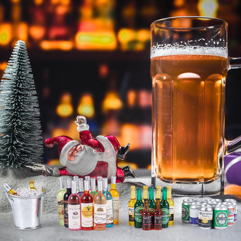 71 Pcs Miniature Ice Cubes Beer Bottles and Mini Drink Soda Pop Cans House Accessories for Fairy Garden Pub Bar Cake Decoration 1/12 Doll House Ba...