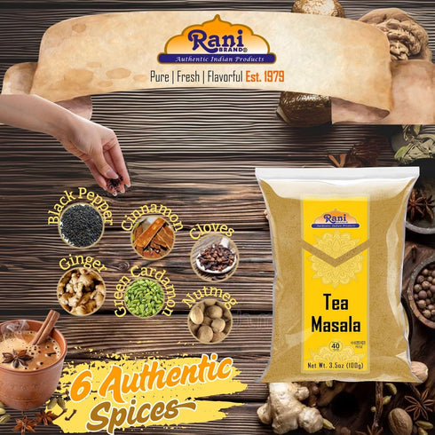 Rani Tea (Chai) Masala Indian Spice Blend 3.5oz (100g) ~ All Natural | Vegan | Gluten Friendly | Salt & Sugar Free | NON-GMO | No Colors | Indian ...