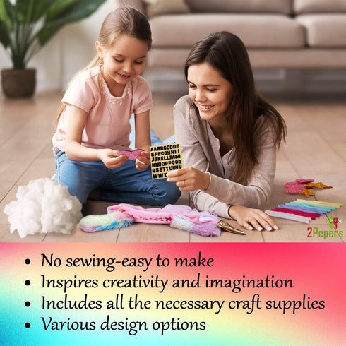 Make Your Own Unicorn Pillow Kit Arts and Crafts for Girls (No Sewing Needed), DIY Stuffed Craft kit for Kids, Unicorn Gifts for Girls...