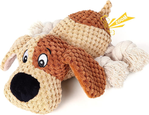 Squeaky Dog Toys Dog Plush Toy for Large Chewers Dog Toys with Crinkle Paper and Squeaker Tug of War Dog Toys...