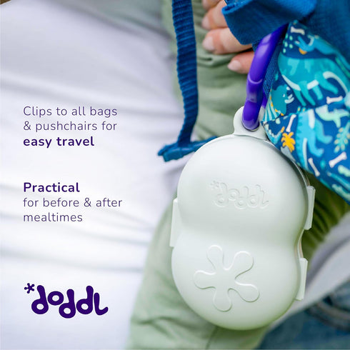 doddl Toddler Travel Utensil Case, Fits Toddler Fork, Spoon and Knife Sets, Clips to Bags & Strollers, Travel Essentials, Dishwasher Safe (Case On...
