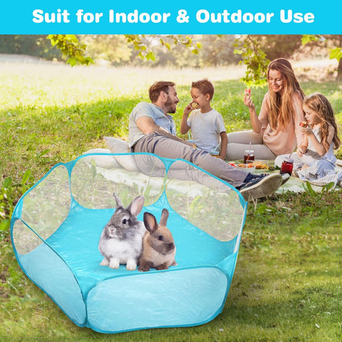PrimePets Small Animal Playpen, Hamster Pet Playpen, Waterproof Breathable Indoor Pop Open Exercise Fence, Guinea Pig Cage Tent, Portable Yard Fen...