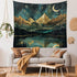 Tapzen Mountain Tapestry Nature Landscape Rocky Mountain Tapestry for Bedroom Aesthetic Forest Scenic Moon Tapestry Wall Hanging Tree Woods Wall T...