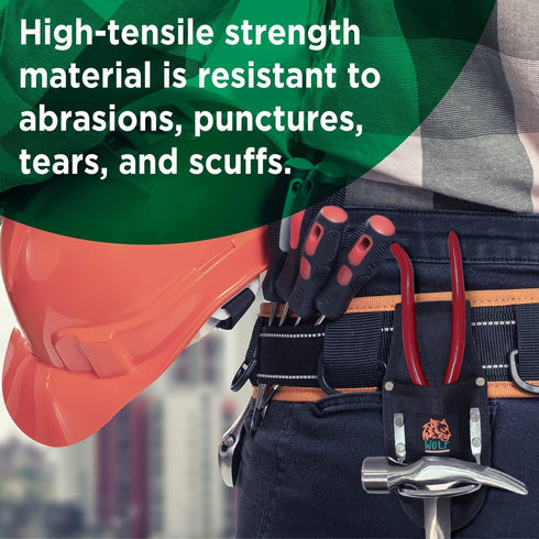 Wolf Hammer & Pliers Holster, Made with Ballistic Nylon & Heavy-Duty Steel, Utility Pouch & Tool Holder, Attaches to Tool Belt, 3’’ Work Tool Belt...