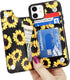 LETO for iPhone 12 Pro Case,iPhone 12 Case,Flip Folio Leather Wallet Cover with Fashion Flower Designs for Girls Women,Built-in Card Slots Kicksta...