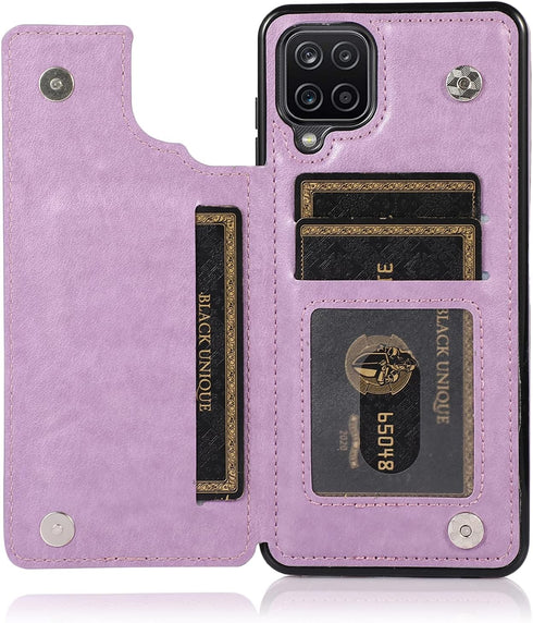 Asuwish Phone Case for Samsung Galaxy A12 with Tempered Glass Screen Protector Card Holder Wallet Cover Stand Flip Leather Cell Accessories Glaxay...