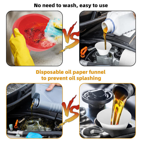 Disposable Engine Oil Funnels, Paper Funnels for Motor Oil, 6 oz Disposable Engine Oil Funnel for Gas, Car Oil Change Fluid (paper -60 pcs)...