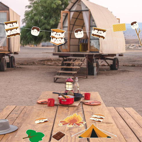 Back to School Decorations, Marshmallow S'More Classroom Bulletin Board Decorations Camping Theme Bulletin Board Sets Cutouts for First Day of Sch...
