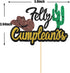 Black Glitter Feliz Cumpleaños Cake Topper - Spanish Happy Birthday Cake Topper - Adults/Teen's Birthday Party Decorations...