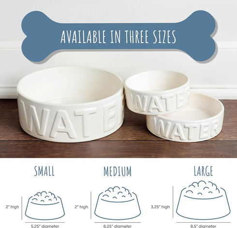 Park Life Ceramic Pet Bowls – Food Water Bowls for Dogs and Cats - Cute Pet Bowl for Small Medium and Large Size Dogs and Cats - Puppy Bowls (Smal...