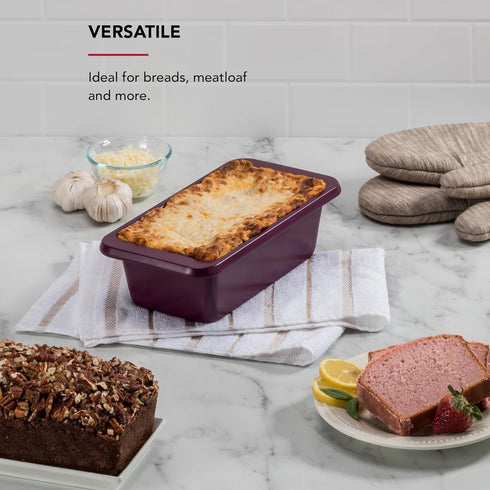 KitchenAid 9x5in Nonstick Aluminized Steel Loaf Pan, Beetroot...