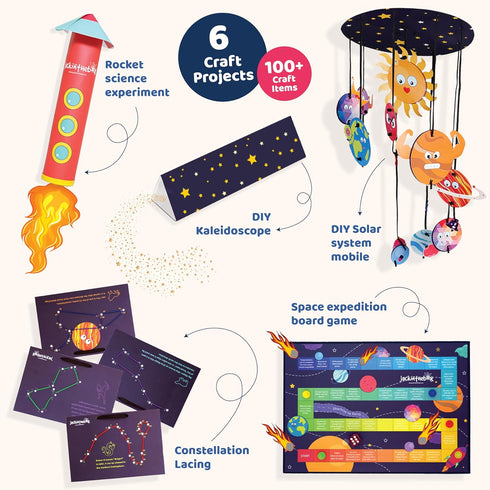 Space Science 6-in-1 Craft Kit Gift for Kids Ages 6-10 - Solar System Arts Toys for Boys and Girls…...