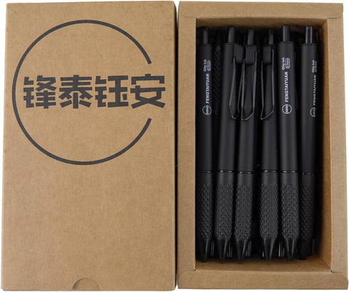 Fengtaiyuan ZYZOilyB07US, 18 Count, 0.7mm, Black Ink Ballpoint Pen, Matte Texture Pen Barrel, Smooth Writing, Slip-Resistant Comfort Grip (Black-Z...