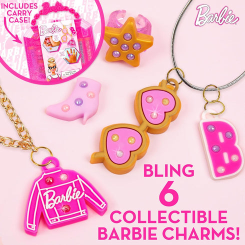 Barbie Sparkling Bling Jewelry Making Kit, Storage Case, Ring Making Kit, Charm Bracelet Making Kit for Girls, Arts & Crafts Toy for Girls Ages 6+...