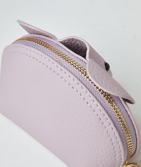 Small Leather Coin Purse for Women Cute Elephant Change Purse for Girls Zipper Coin Pouch Wallet with Key Chain and Wrist Strap (4-Purple)...