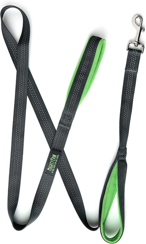 Mighty Paw Dual Handle Dog Leash - Reflective Lead with Two Handles - Dual Dog Leash Long - 2 Handle Dog Lead - Dog Leash with Traffic Loop Dog Le...