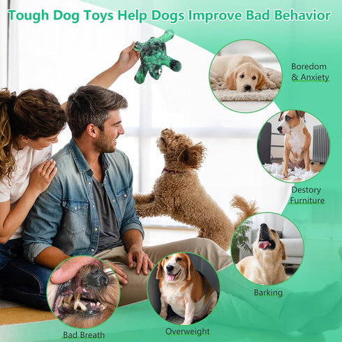Dog Toys for Aggressive Chewers Indestructible Dog Toys for Large Dogs - Tough Dog Chew Toys for Medium/Large Dog Breed, Real Bacon, Nylon Bones T...