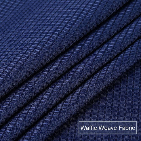 Tier Curtains,Waffle Weave Textured Tailored Short Curtains for Bathroom Waterproof Window Covering Kitchen Cafe Curtains - 30" x 45", Navy Blue, ...