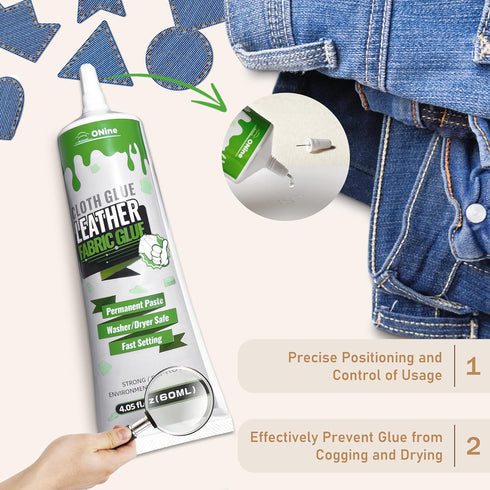 ONine Transparent Fabric Glue, Liquid Stitch Fabric Glue, Fabric adhesive Glue, 1 Bottle,2.1 Fl oz....