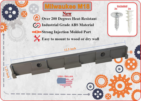 Battery Holder for 4x Milwaukee 18V Batteries | M18 Battery Holder Milwaukee | Battery Storage for Milwaukee 18V | Wall Mount for Milwaukee M18 Ba...