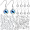 50 Pieces Earrings Wire Hooks Blanks Bezel Trays with 50 Pieces 12 mm Glass Cabochons Setting, Silver Stainless Steel Earring Blanks for DIY Jewel...
