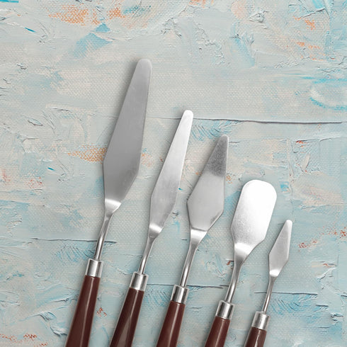 Bluebird 5 Pieces Stainless Steel Paint Palette Knife set, Color Mixing Set for Oil, Canvas, Acrylic Painting & Modelling Paste...