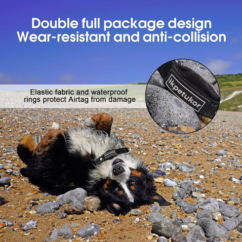 AirTag Dog Collar,IP68 Waterproof Case AirTag Dog Collar,Triple Anti-Lost,Wear-Resistant and Anti-Collision AirTag Collars,Reflective AirTag Pet C...